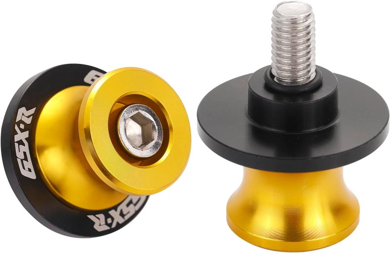 Coxotom 2Pcs Motorcycle Swing Arm Spools for Suzuki GSX-R 600 750 1000 Aluminum (Glod) - Image 1